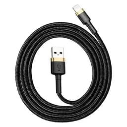 Дата кабель Baseus Cafule USB to Lightning 2.4A (1m) (CALKLF-B) Золотий/Чорний - мініатюра 2