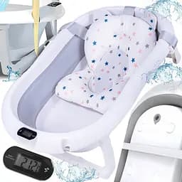 Дитяча ванночка Hanert KinderBad складна з подушкою термометром Grey - мініатюра 3