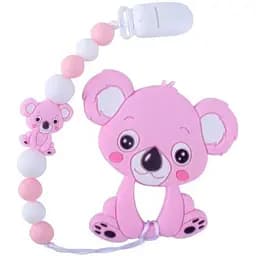 Прорезыватель для зубов Bambi Коала WD210712 с силиконовыми бусами розовый