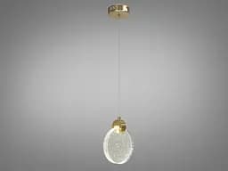 Підвісний світильник LED Diasha 3008/1G, 3W, золото, для коридору, вітальні, спальні, IP20, регулювання висоти