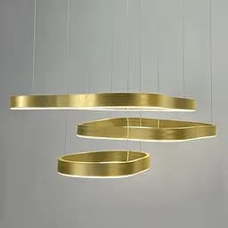 Необычная и эффектная люстра на 3 яруса 62+51+41 см в золотом корпусе Ст. PCL004-800*600*400 PGD Line F