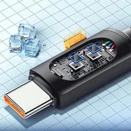 Кабель Essager Enjoy LED Digital Display USB Cable Type C to Type C 100W 2 м Black (EXCTT1-XYA01-P) - мініатюра 2