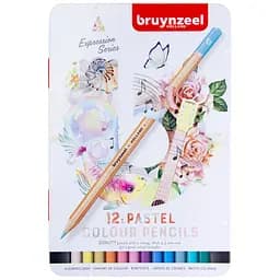Набір кольорових олівців EXPRESSION PASTEL 12 шт металева коробка Bruynzeel