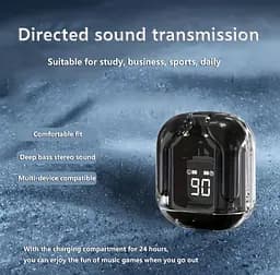 Бездротові Bluetooth-навушники з цифровим дисплеєм і Hi-Fi T2 TWS  звуком Чорні - мініатюра 6