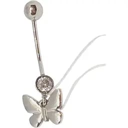 Срібна сережка для пірсингу пупка Ірій. 6018