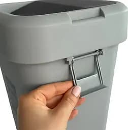 Відро для сміття Motek на 8 л з поворотною кришкою 22.5х22.5х30 см Сірий (COB-410)  - мініатюра 5