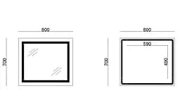 Дзеркало Lidz Kubis з LED-підсвічуванням Touch LD78LF9048070 - мініатюра 7
