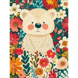 Картина по номерам Brushme Мишка в цветах 30x40 см