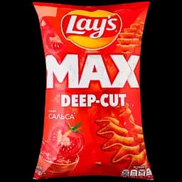 Набір: чипси Lays Max Strong Чилі та лайм картопляні 95 г + чипси Lays Max Deep-cut Сальса Рифлені картопляні 95 г + чипси Lays Max Рифлені Сметана та цибуля картопляні 95 г - мініатюра 3