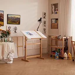 Стіл художній креслярський Meeden 6063, 90x60x84 см, дерев'яний, регульована висота - мініатюра 7