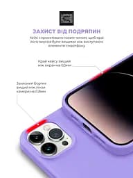 Силиконовый чехол для Apple iPhone 14 Pro Max, ICON2 Case, фиолетовый, противоударный, панель, защита всего корпуса, матовая поверхность Soft Touch, выступает над дисплеем, совместим с защитными стеклами и пленками, с микрофиброй, ArmorStandart (ARM63614) - мініатюра 5
