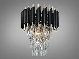 Кришталевий настінний світильник в спальню, 2 лампи