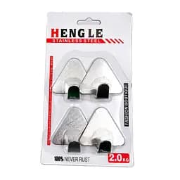 Набор из 4 крючков из нержавеющей стали для полотенец для ванной кухни с липучкой 5x5x2 см, Kitchen Master 86222