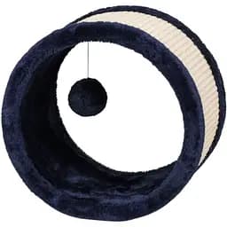 Дряпка Trixie для котів кругла з іграшкою плюш и сизаль 23 на 20 см синьо-бежева [CD]