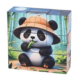 Детский магнитный кубик-пазл "Дикие животные" Bambi CL325-2, 3 х 3