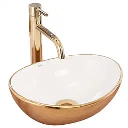 Умивальник Rea Sofia gold/white накладний REA-U0456, Золотий