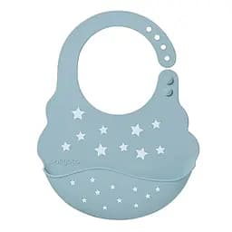 Нагрудник BabyOno Звездочки, мягкий, с регулируемой застежкой, голубой (829/05)