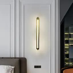 Видовжене мінімалістичне бра у латунному корпусі 62 см Арт. WB 24/600 AB Line F