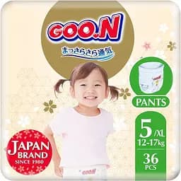Упаковка трусиків-підгузків Goo.N Premium Soft 5 XL (12-17 кг) 72 шт. (36 шт. х 2 шт.) - мініатюра 2