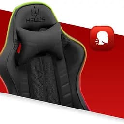 Комп'ютерне крісло Hell's Chair HC-1004 Black Led (тканина) - мініатюра 5