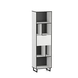 Стеллаж для книг и декора на ножках Moreli Forte F-0016 в стиле Loft 550х2000х400 мм Белый
