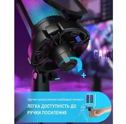 Микрофон конденсаторный Fifine A6V-B Ampli Game RGB USB Black - мініатюра 8