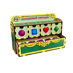 Дерев'яна настільна гра "Фігури" сортер-комодик Ubumblebees 24х15х6 см igr0001502