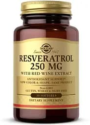 Натуральна добавка Solgar Resveratrol 250 mg, 30 капсул