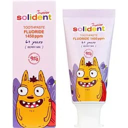 Детская зубная паста Solident Junior с фтором 1450 ppm ягодный микс 50 мл