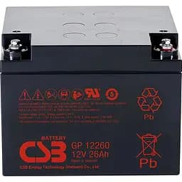 Аккумулятор CSB AGM 12V (12V/26Ah/312Wh) (GP12260) [109735]