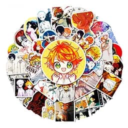 Стікерпак Обіцяний Неверленд Набір наклейок GeekLand The Promised Neverland 50 штук