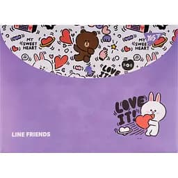 Папка-конверт Yes Line Friends, A4, з кнопкою (492193)