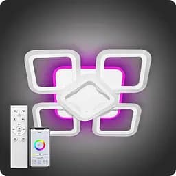 Люстра светодиодная 517 Light 3color с пультом 90Вт Белый (01844)