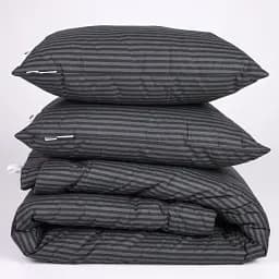 Набір MirSon №1087 Сolor Fun Line Stripe Black Bamboo 220 х 240 см чорний (2200010881028) - мініатюра 3