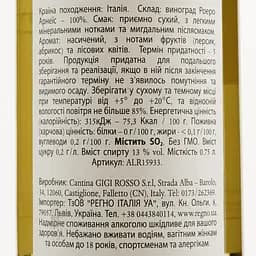 Вино Gigi Rosso Roero Arneis docg 2019, 13%, 0,75 л (ALR15933) - мініатюра 3