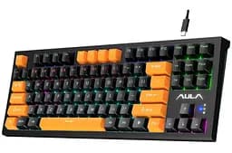 Клавіатура ігрова механічна Aula Mechanical F-3032 Black keycaps + 21 Yellow keys KRGD Red - мініатюра 2