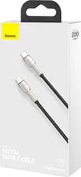 Кабель Baseus Cafule Series Metal Data Cable Type-C to Type-C 100W 2m Black - мініатюра 2