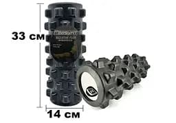 Ролик массажный Grid Roller PRO 33 см Черный EasyFit fit0024994
