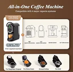 Автоматична Капсульна Кавомашина 4-в-1 CAFELFFE 19 BAR (Dolce Gusto, Nespresso, ESE Pods і Молота Кава) - мініатюра 4