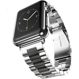 Браслет BeWatch для Apple Watch series 3/4/5/6 із шириною корпусу 38/40мм Duo класичний сталевий Сріблясто-Чорний (1025411)