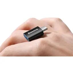 Перехідник Baseus Ingenuity Series Mini OTG Adaptor USB-C to USB-A Black (ZJJQ000001) [78667] - мініатюра 4
