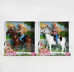 Кукла 8466 DEFA Всадница 29см, шарнирная, с лошадью 33см, в коробке (6967500438303) МИКС