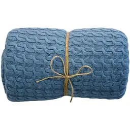 Плед Прованс Sweet home Коси в'язаний 130х170 см волошковий (28462)