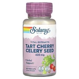 Екстракт вишні і насіння селери Solaray Tart Cherry Celery Seed 620 мг 60 вегетаріанських капсул
