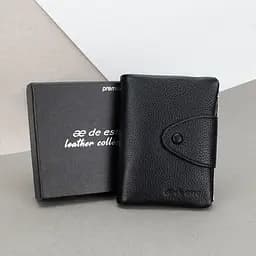 Кошелек женский кожаный De Esse 14057-GD01 маленький черный