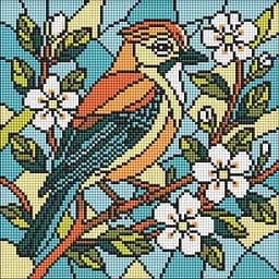 Алмазна мозаїка Вітраж. Сойка AMO8317, 30х30 см
