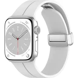 Ремінець DK CDK для Apple Watch 41mm (Series 7 / 8 / 9) Silicone Sport Magnetic (017247) (white / silver)