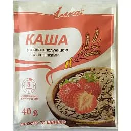 Каша швидкого приготування Ілна вівсяна з полуницею та вершками 800 г (20 шт. по 40 г)
