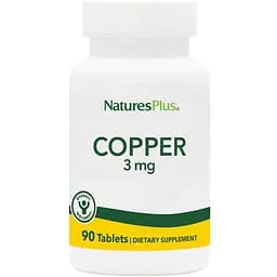 Вітаміни та мінерали Natures Plus Copper 3 mg, 90 таблеток