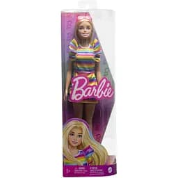 Лялька Barbie Модниця з брекетами у смугастій сукні, 30 см (HPF73) - мініатюра 5